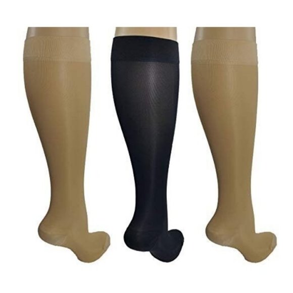 3 Pair Sheer Large/X-Large Ladies Compression Sock - Picture 2 of 9